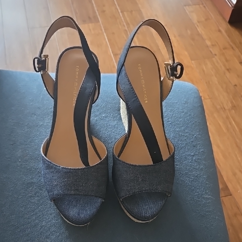 Tommy Hilfiger Women's Blue Wedge Sandals